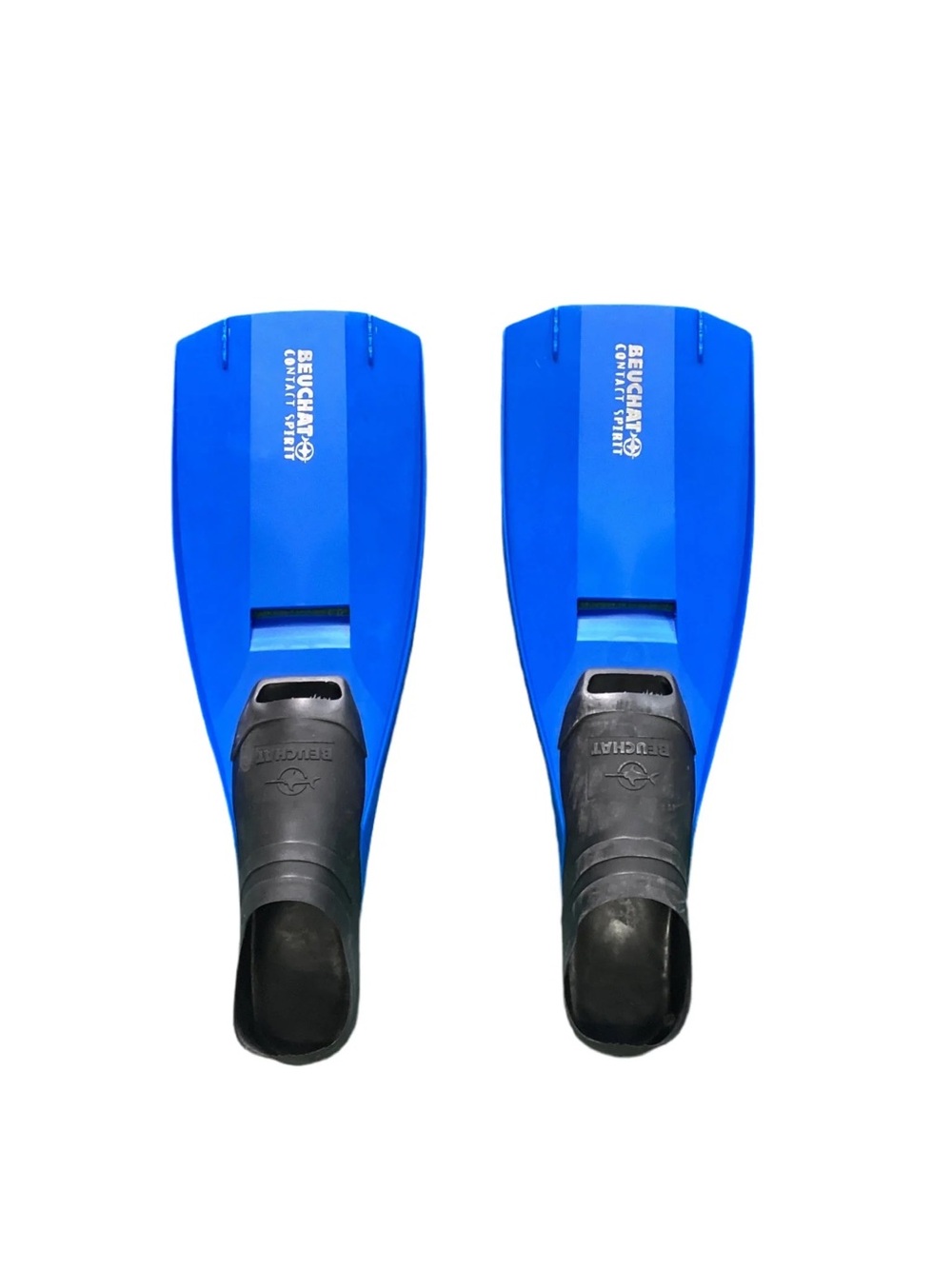Beuchat Contact Spirit Blue Snorkel Fins Sz 10-12 Made in France